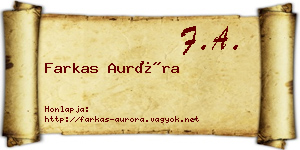 Farkas Auróra névjegykártya
